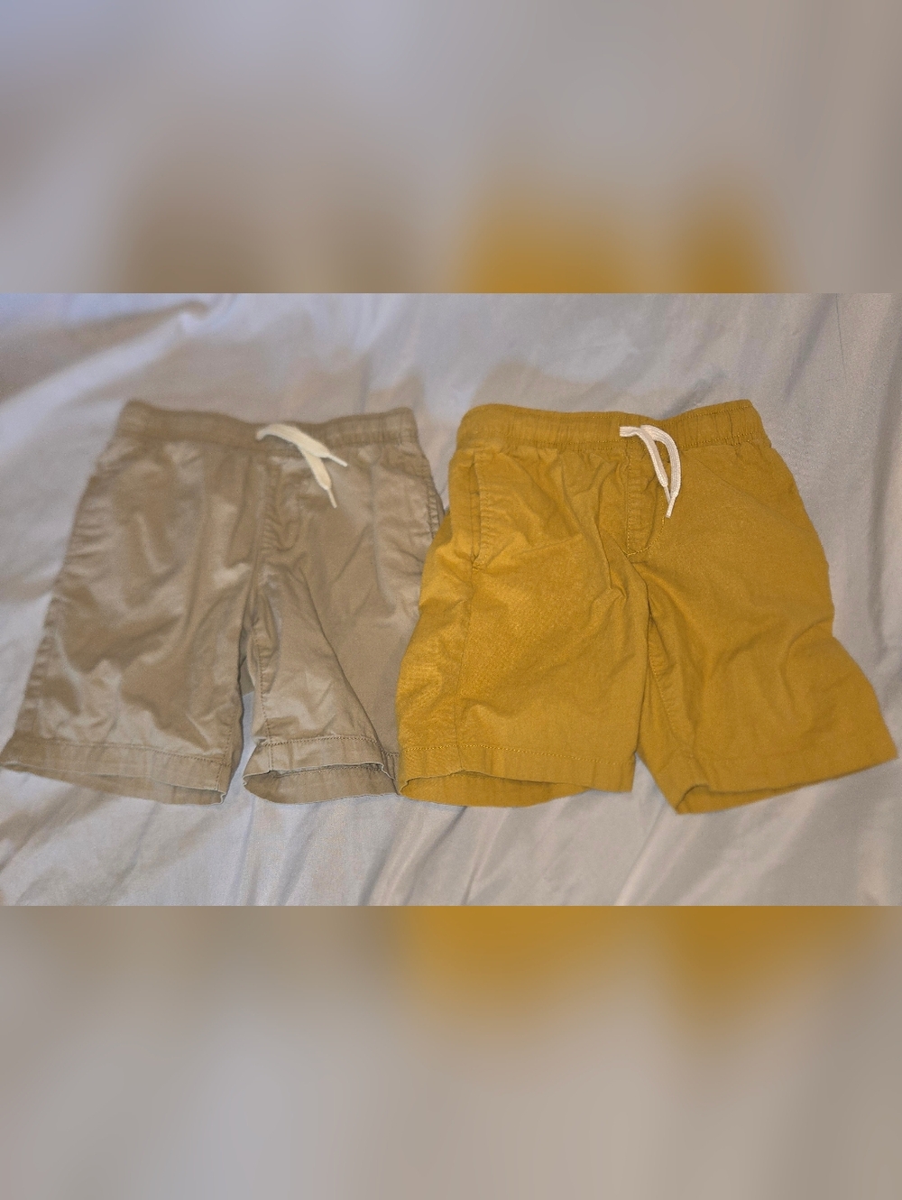 Old Navy Boys Tan and Mustard Yellow Kids Shorts Bundle Small 6-7 Summer Bundle